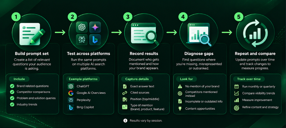 Five-step process for auditing a SaaS brand’s visibility in AI search answers