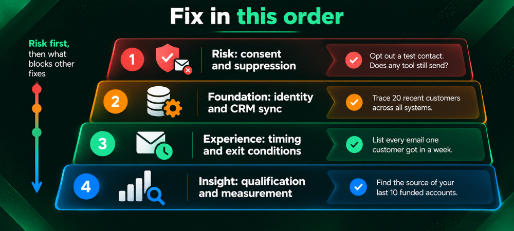 Fix in this order